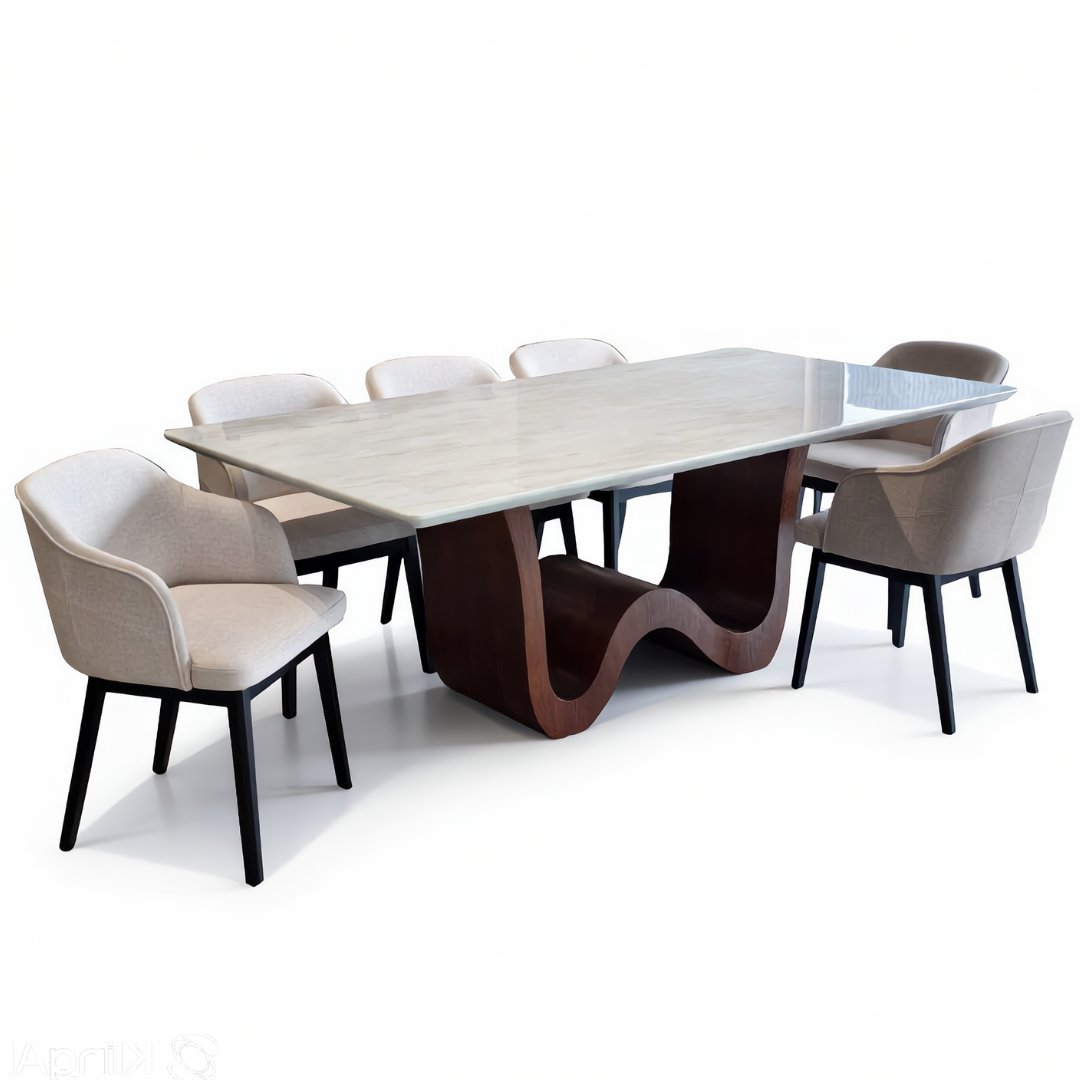 Norissa 6/8s Marble Dining Set | 126-13