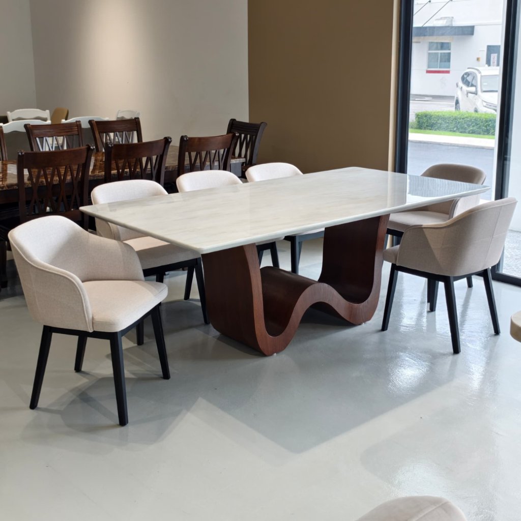Norissa 6/8s Marble Dining Set | 126-13