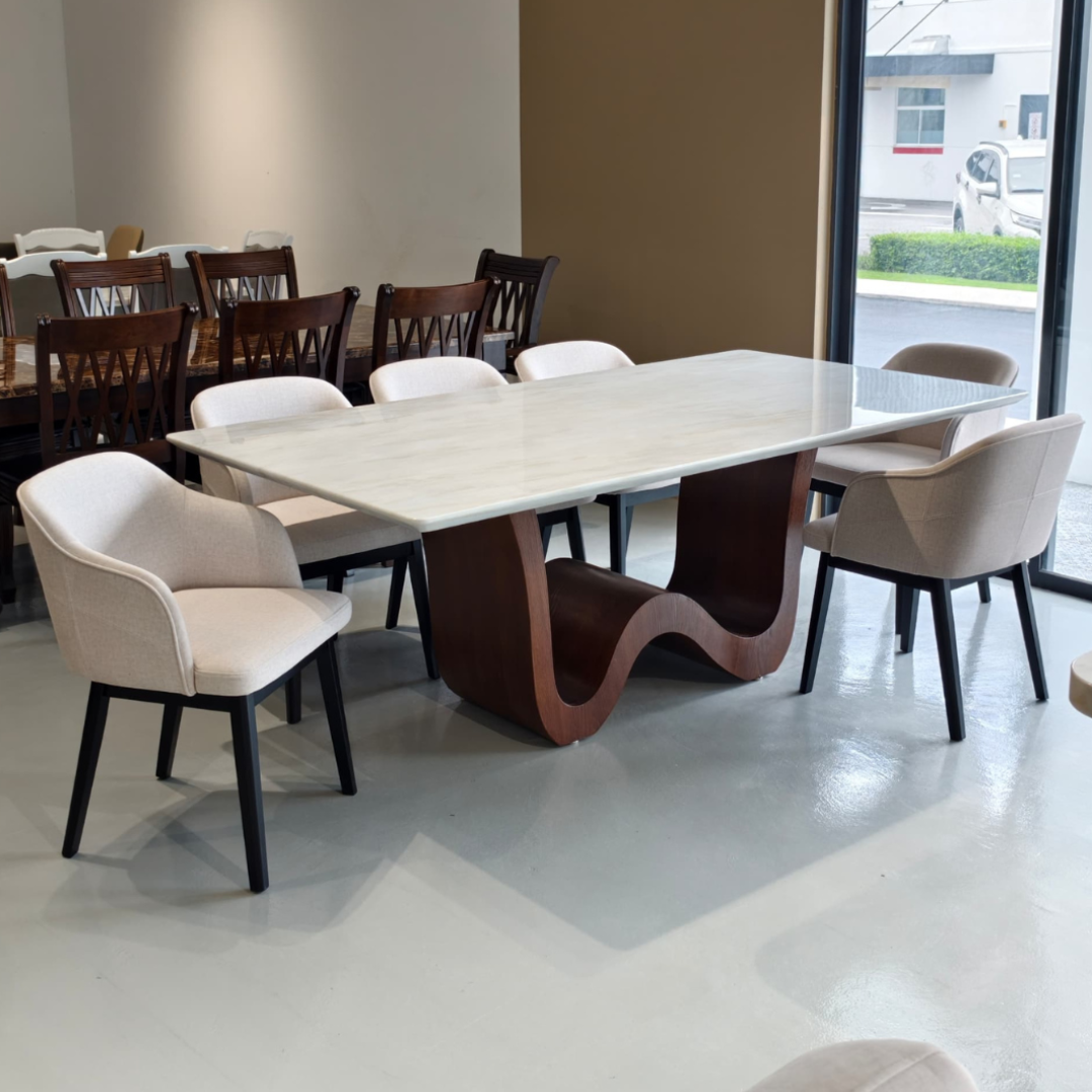 Norissa 6/8s Marble Dining Set | 126-13