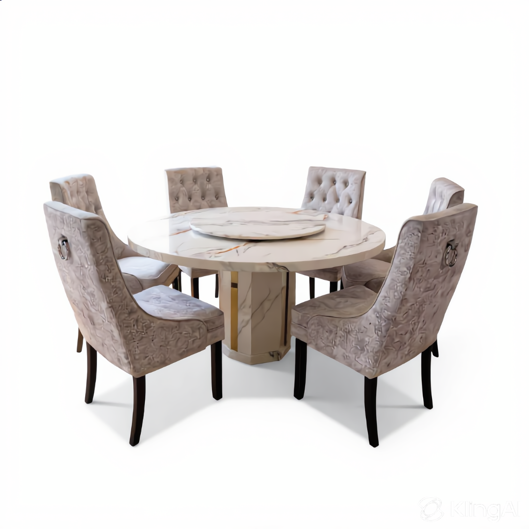 Ophelia Marble Round Dining Set | B96-17-150+B156-03