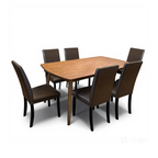 Soren 6s Solid Rubberwood Dining Set | B18-133