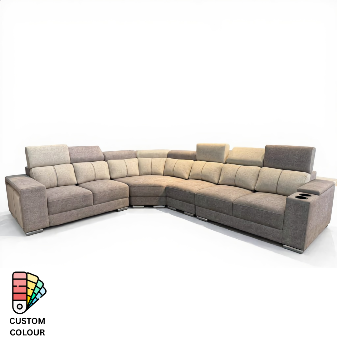 Howard 6 Seaters C Shape Sofa with extra Stools | 72-39