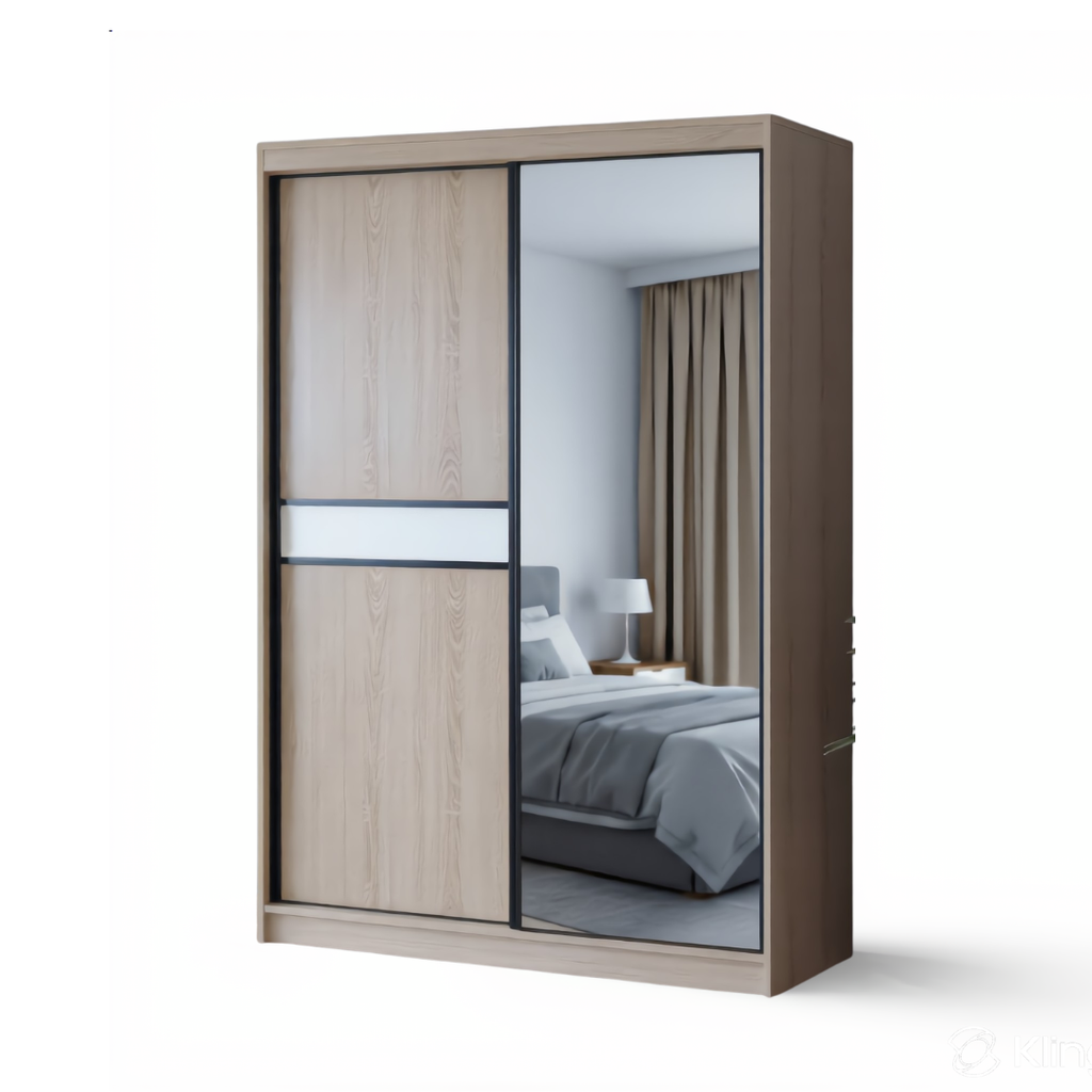 Omnix 4x6ft Half Mirror in Oak | 150-32