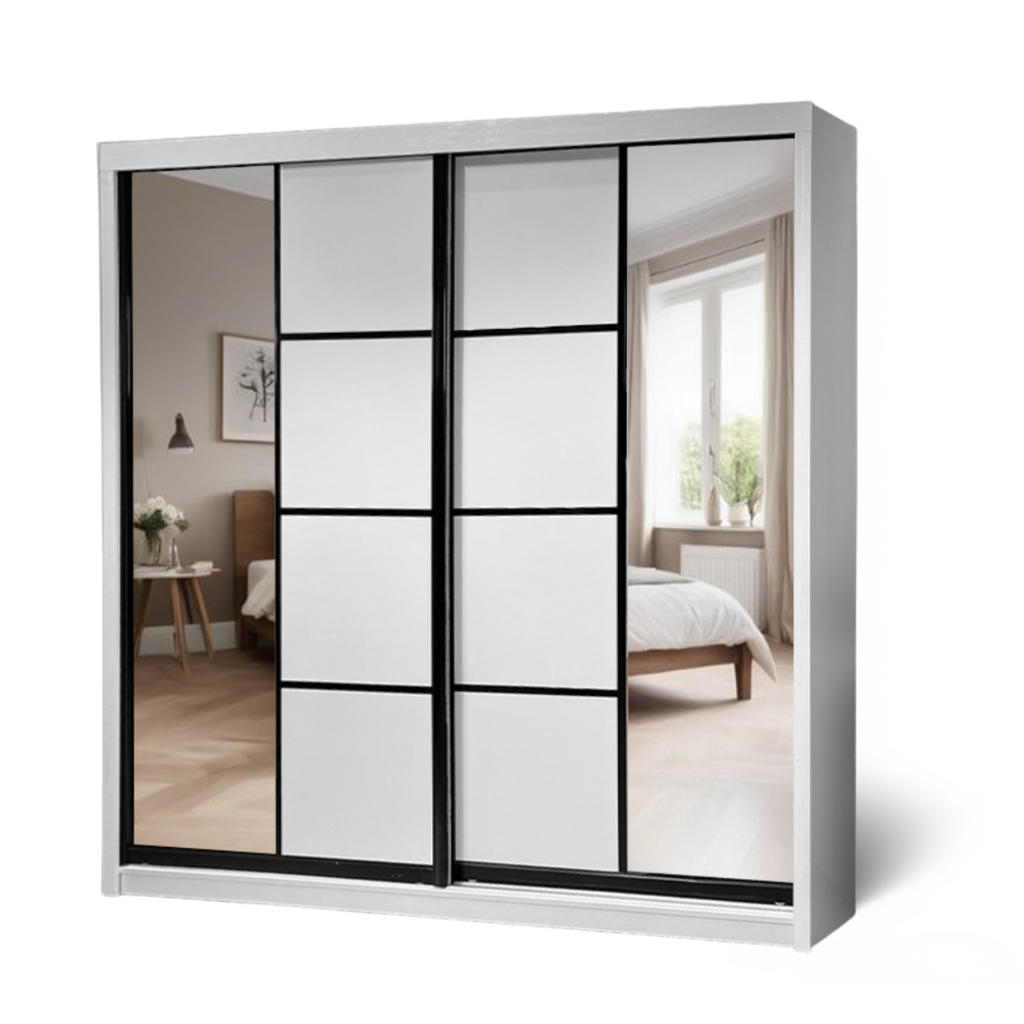 Bryce 8/6/5x8ft Wardrobe - Half Mirror Door | B 131-06