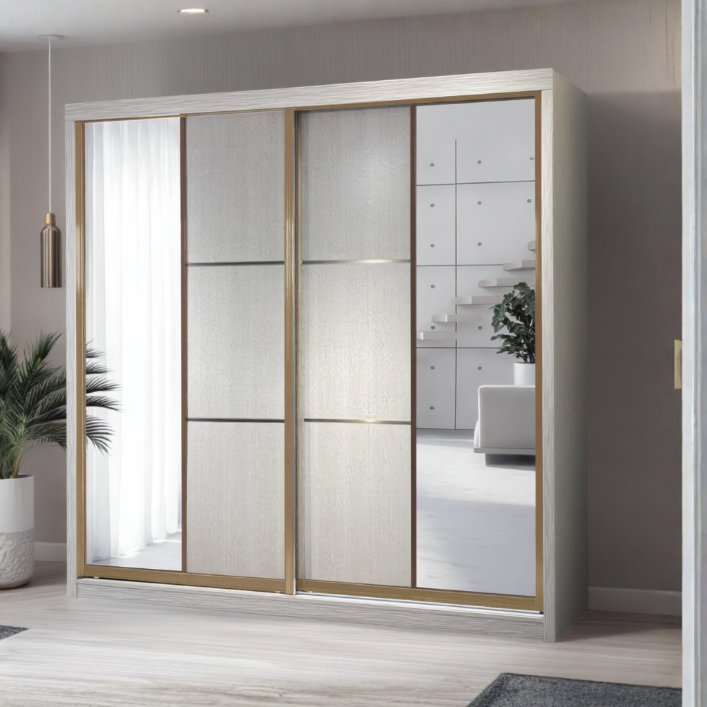 Charlotte 8/6/5x8ft Wardrobe - Half Mirror Door | B 131-13