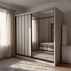 Mason 6/8x8ft Wardrobe - Half Mirror Door | 131-19