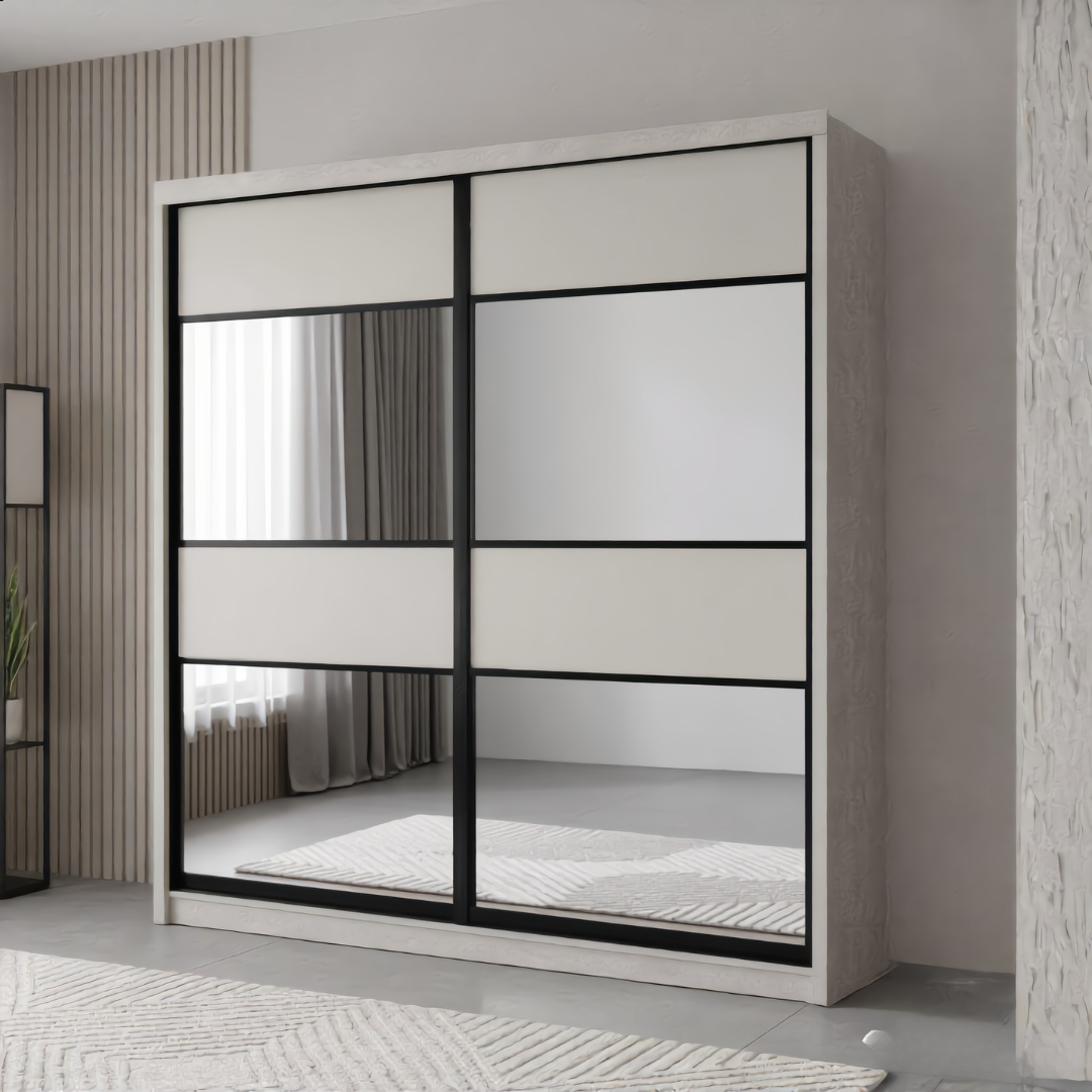 Damiya 8/6x8ft Anti Jump Sliding Doors Wardrobe | 131-31