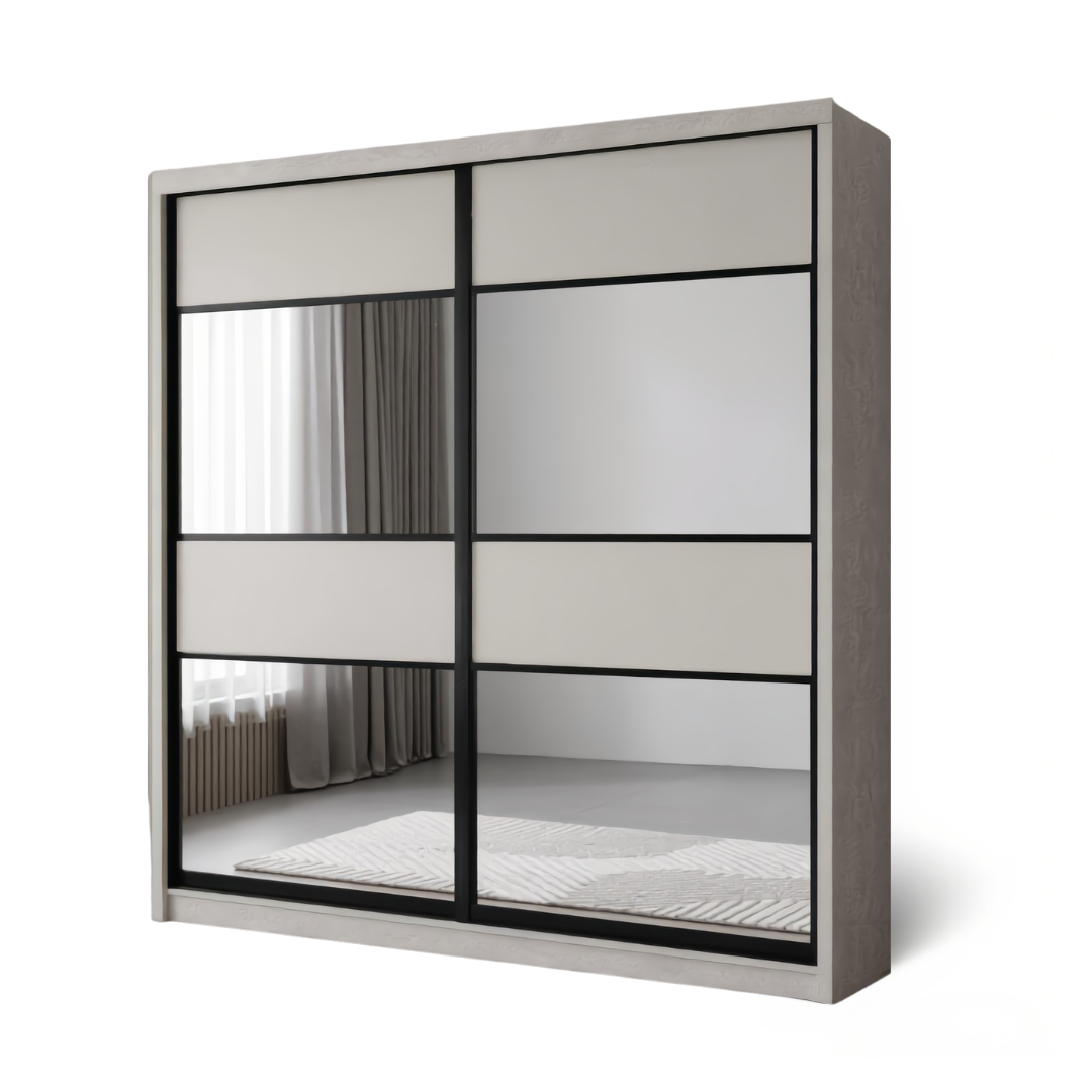Damiya 8/6x8ft Anti Jump Sliding Doors Wardrobe | 131-31