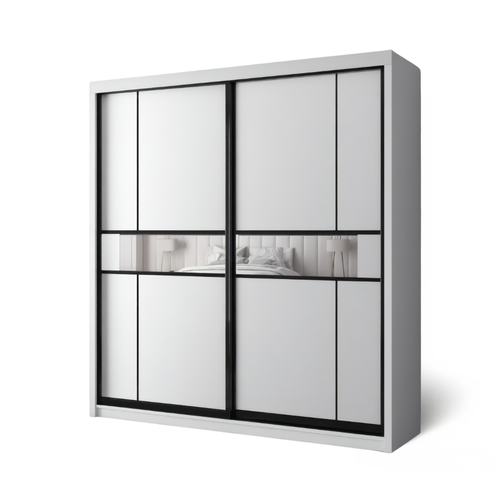Conrad 8/6/5x8ft Wardrobe - Mid Mirror Door | B 140-16