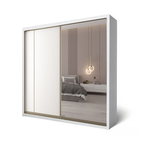 Bennett 8/6/5x8ft Wardrobe - Half Mirror | B22-89 / 140-15