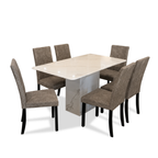 Jadore Smoke 6s Marble Table Dining Set | 65-24