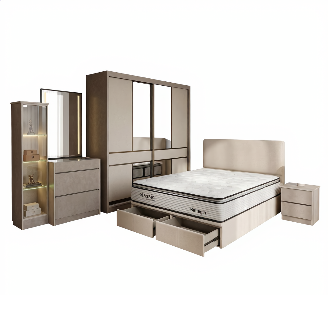 Henry Bedroom Set of 5 - Hydraulic - 6/8x8ft | 129-21 + 22-69