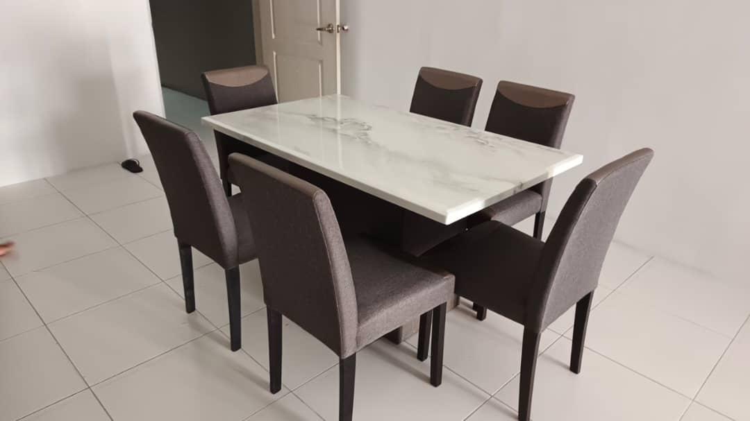 Marble Dining Set 1+6