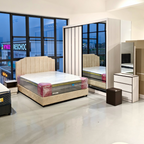 Keshui Bedroom Set ~ Bedframe + Wardrobe + Dressing Table & Stool + Side Table