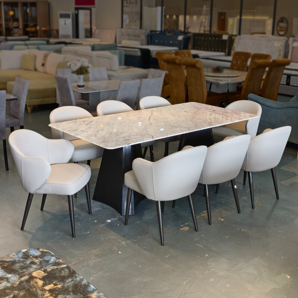 Austin 8s Marble Dining Set | TJ19-14DT + TJ19-15DC
