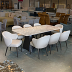 Austin 8s Marble Dining Set | TJ19-14DT + TJ19-15DC