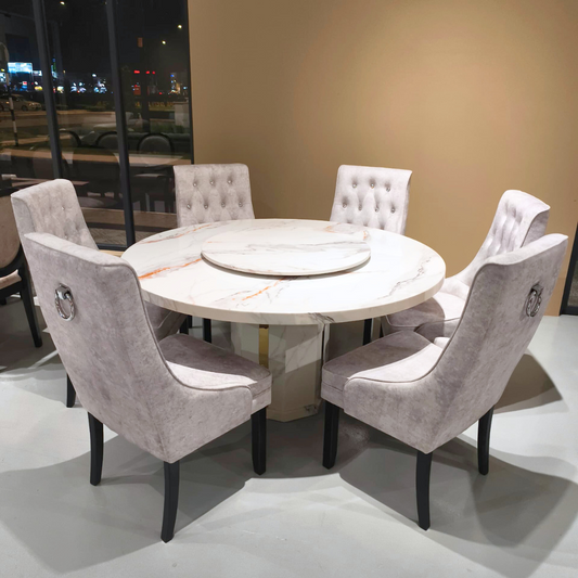 Nikki Marble Round Dining Set