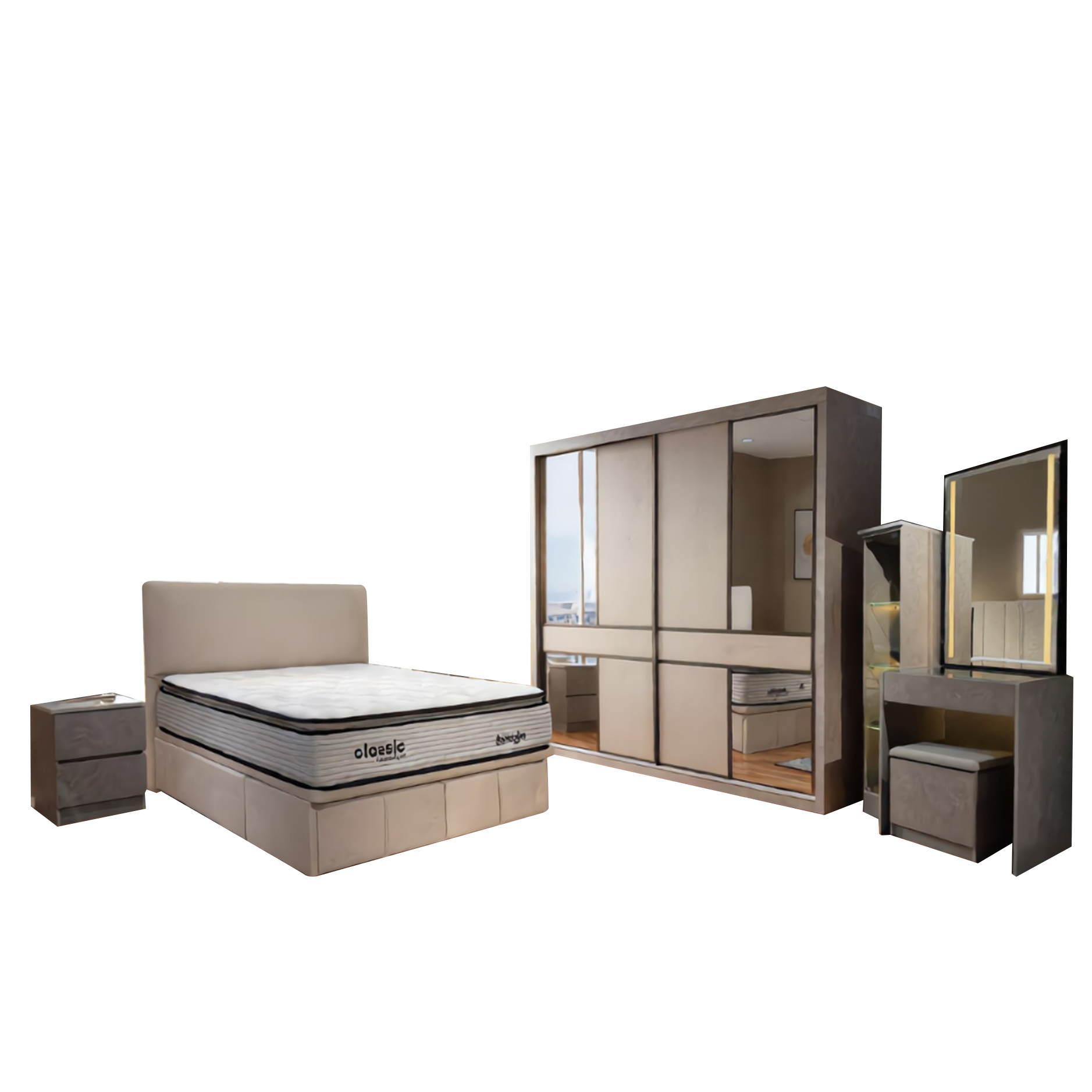 Henry Bedroom Set of 5 - Hydraulic - 6/8x8ft | 129-21 + 22-69
