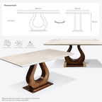 Jenna 6s Wood + Marble Dining Set | LC05-07