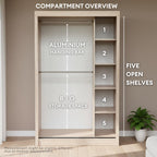 Omnix 4x6ft Half Mirror in Oak | 150-32