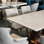 Jenna 6s Wood + Marble Dining Set | LC05-07