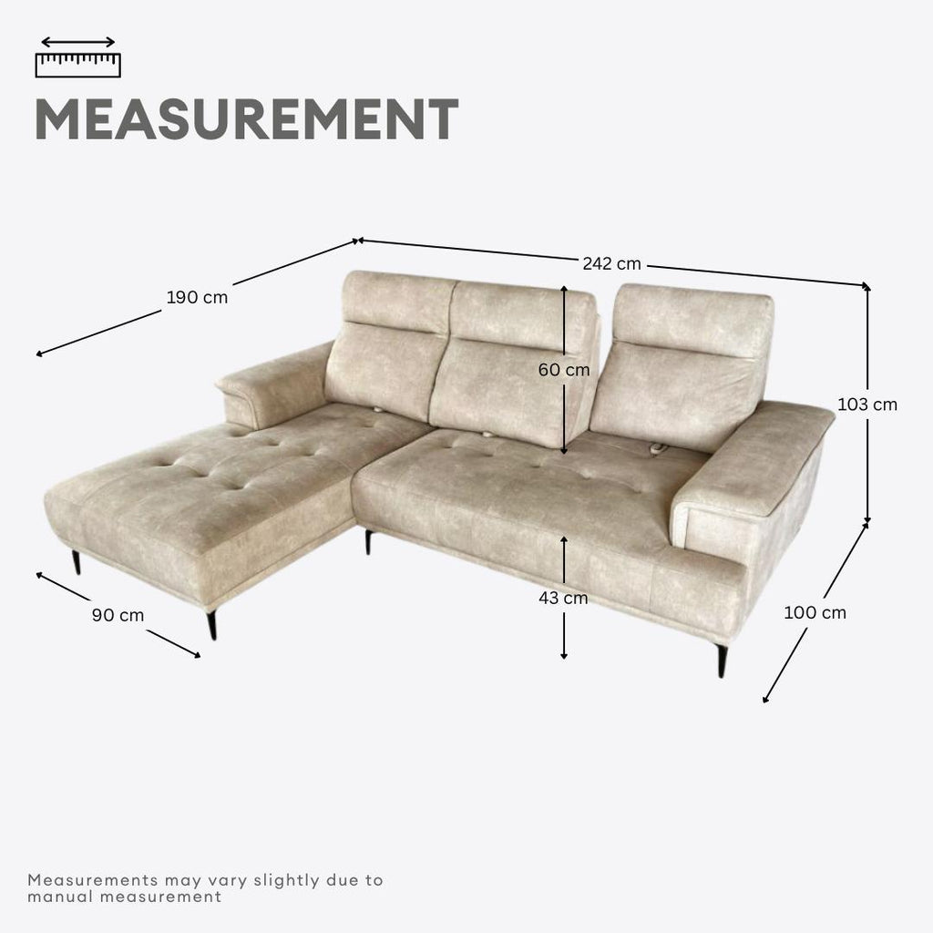 Cassian Pushback L-Shape Sofa | 151-10 / 151-20