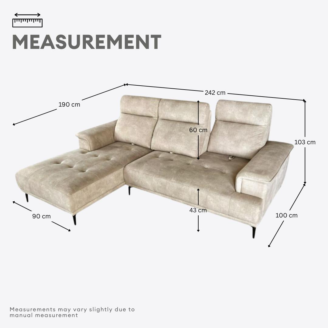 Cassian Pushback L-Shape Sofa | 151-10 / 151-20