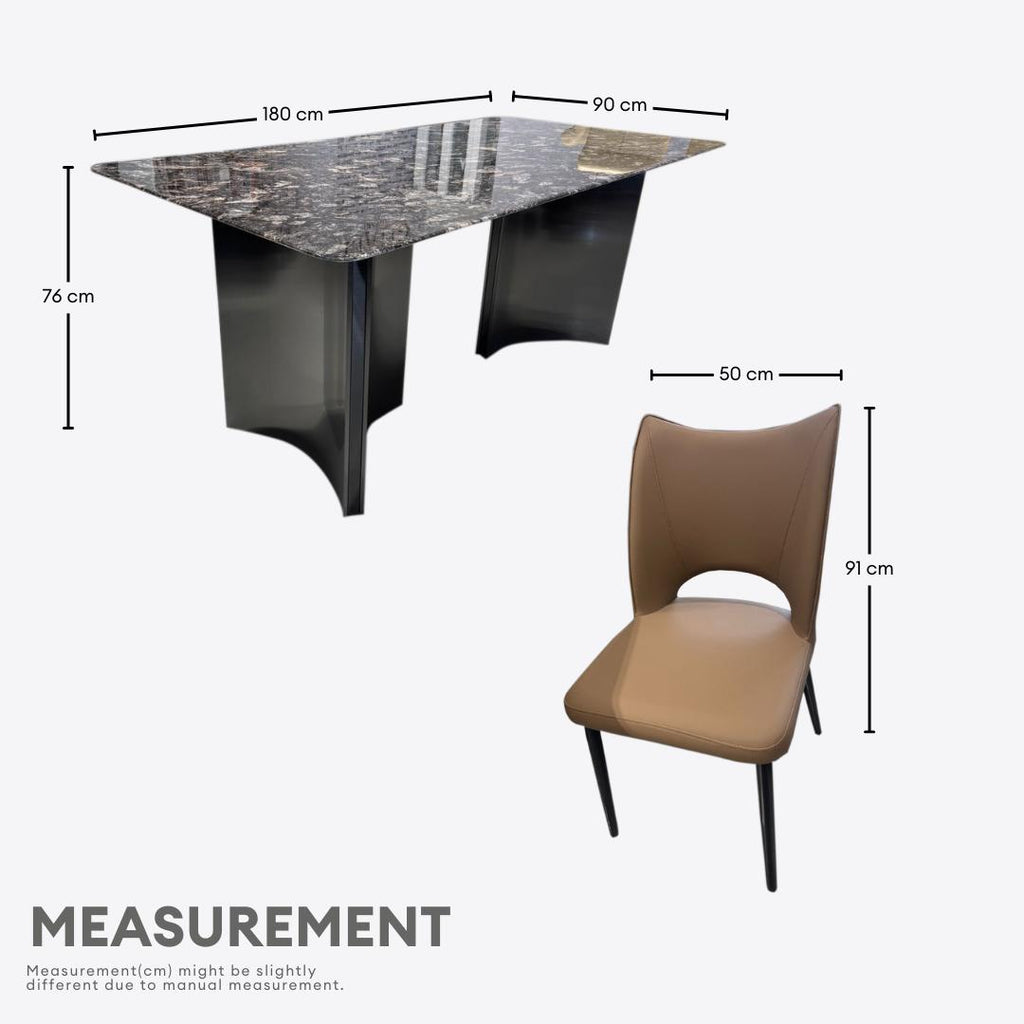 Luxea 6s Black Marble Dining Set | YB43
