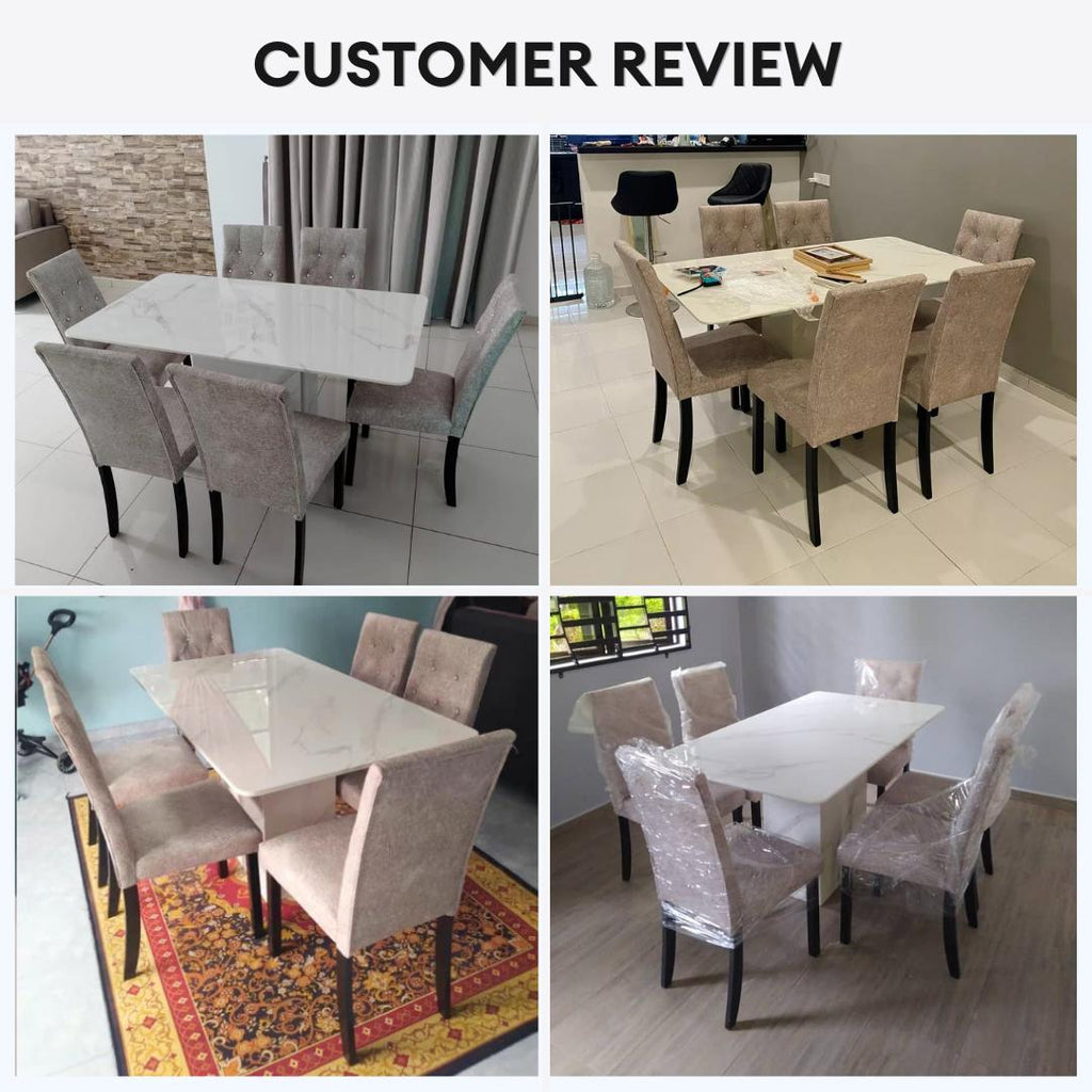 Belmond 6s Marble Table Dining Set | 96-16+149-03
