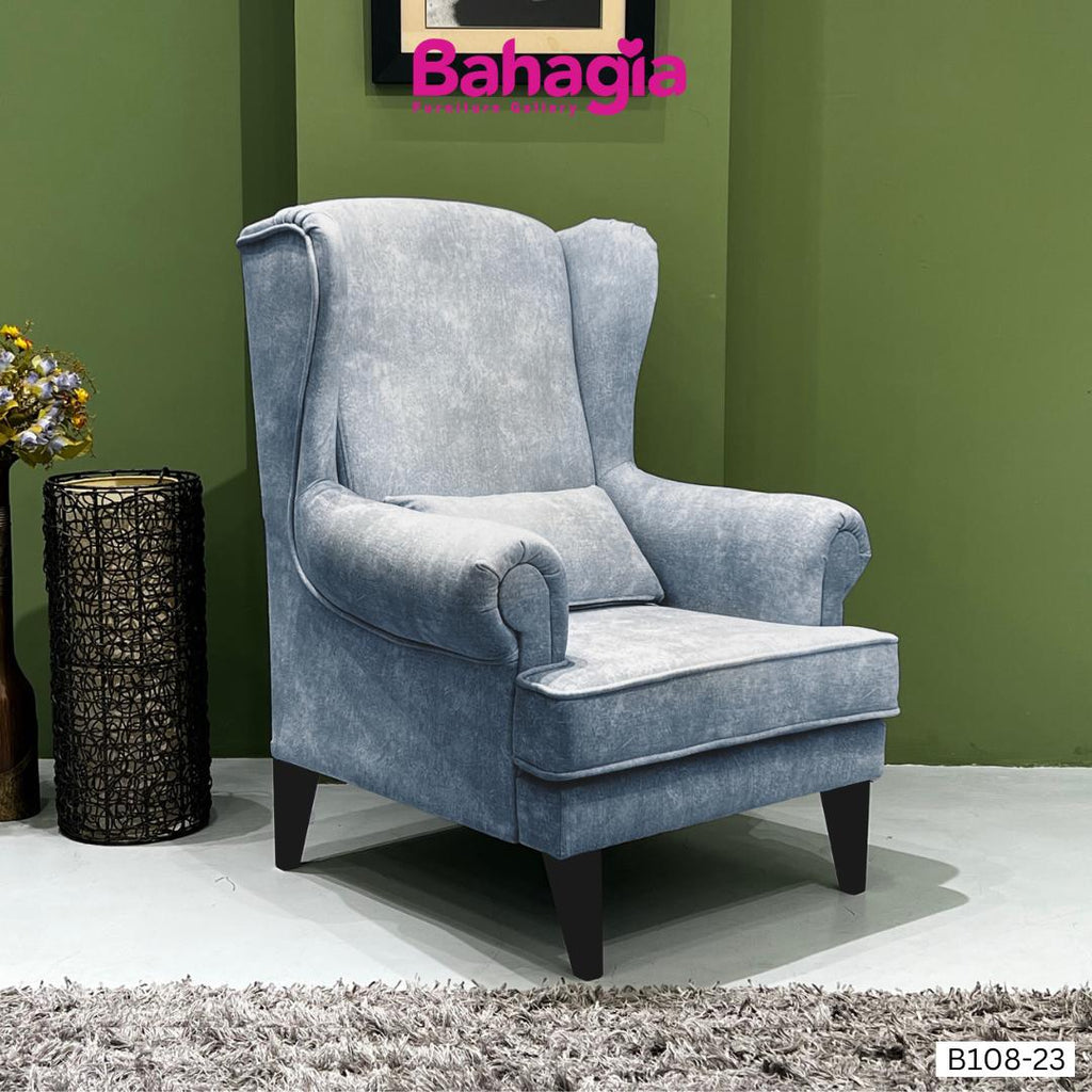 Elton Velvet Wing Chair | 108-23