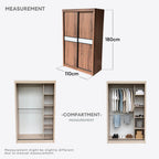 Omnix 4x6ft Half Mirror in Oak | 150-32