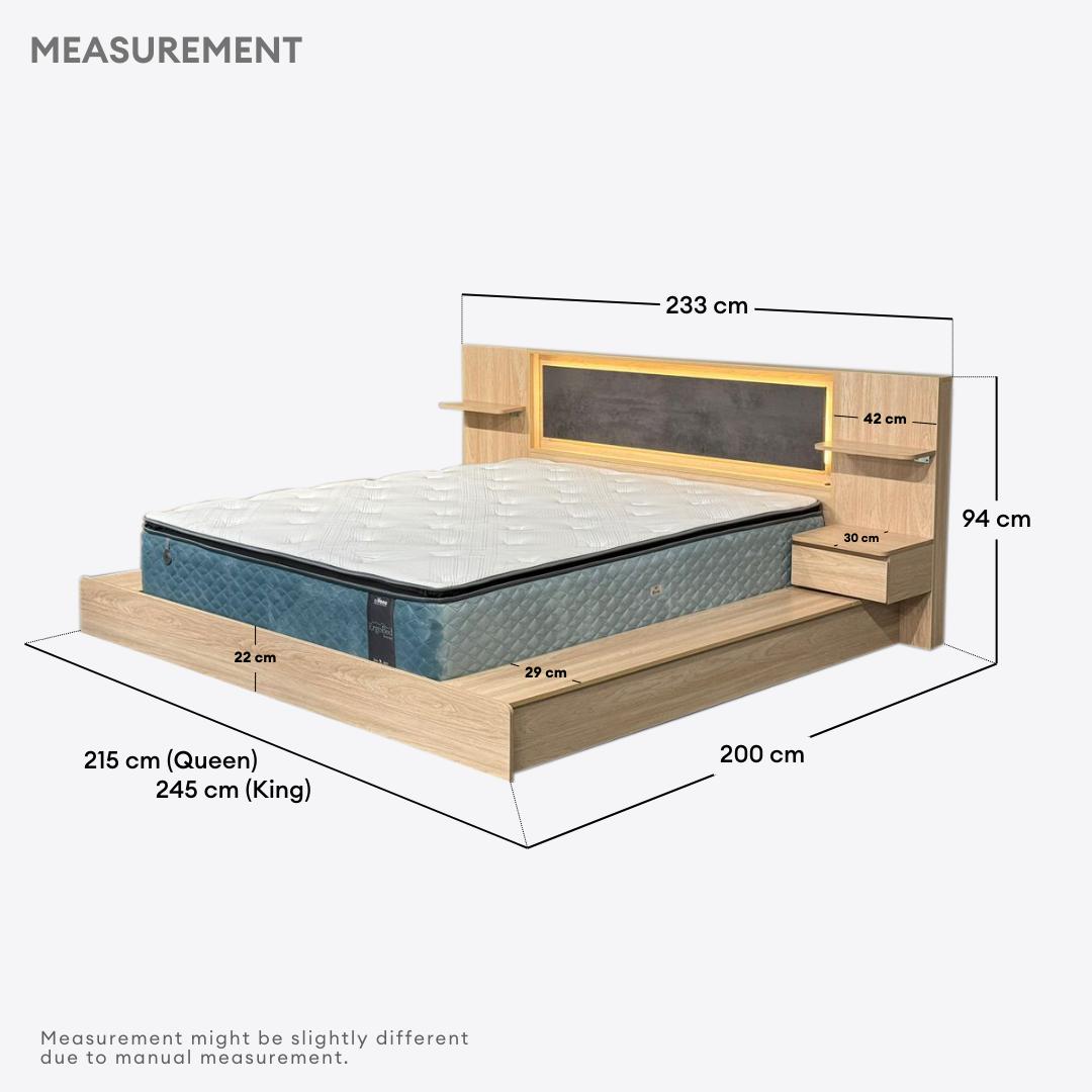Japandi Tatami King/Queen Bedframe with LED | 131-33
