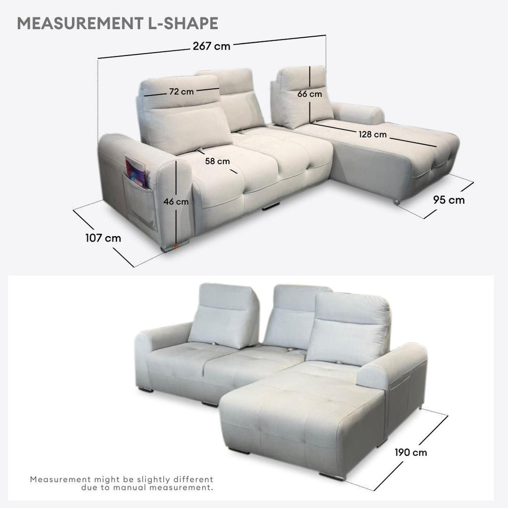 Astral Pushback L-Shape Sofa | 108-41