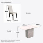 Linea 6s Marble Dining Set | B 96-16