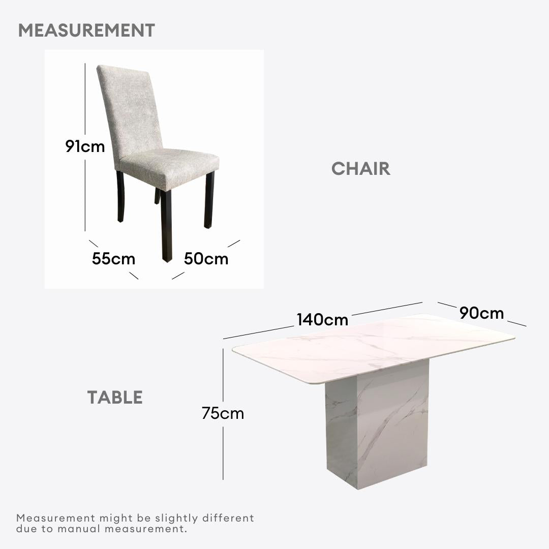Linea 6s Marble Dining Set | B 96-16