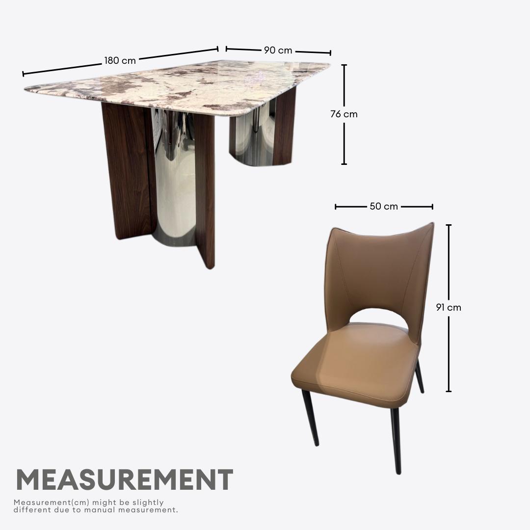 Luxea 6s White Marble Dining Set | YB72