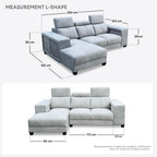 Herman 3 Seater L-Shape with extra Stools | 149-25