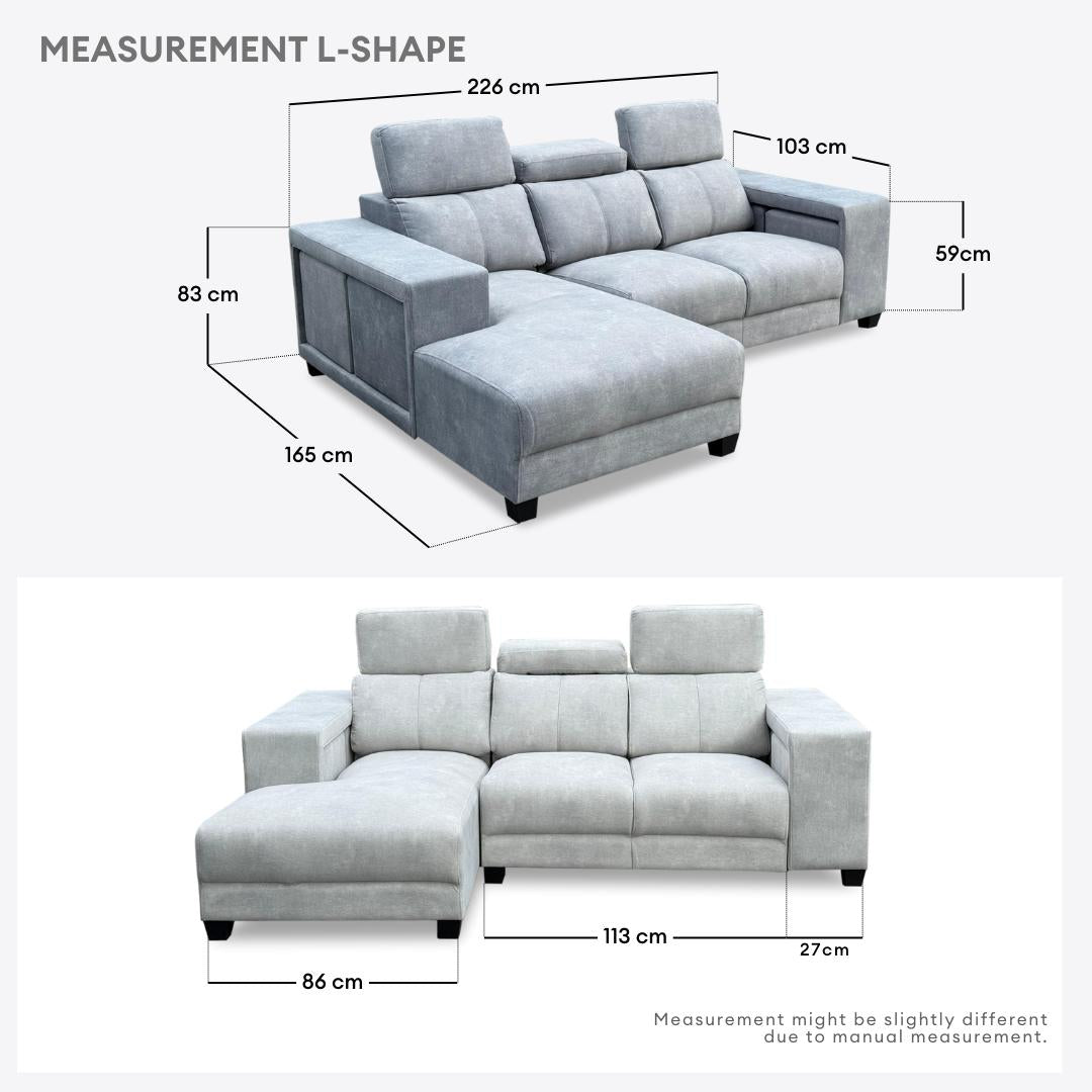 Herman 3 Seater L-Shape with extra Stools | 149-25