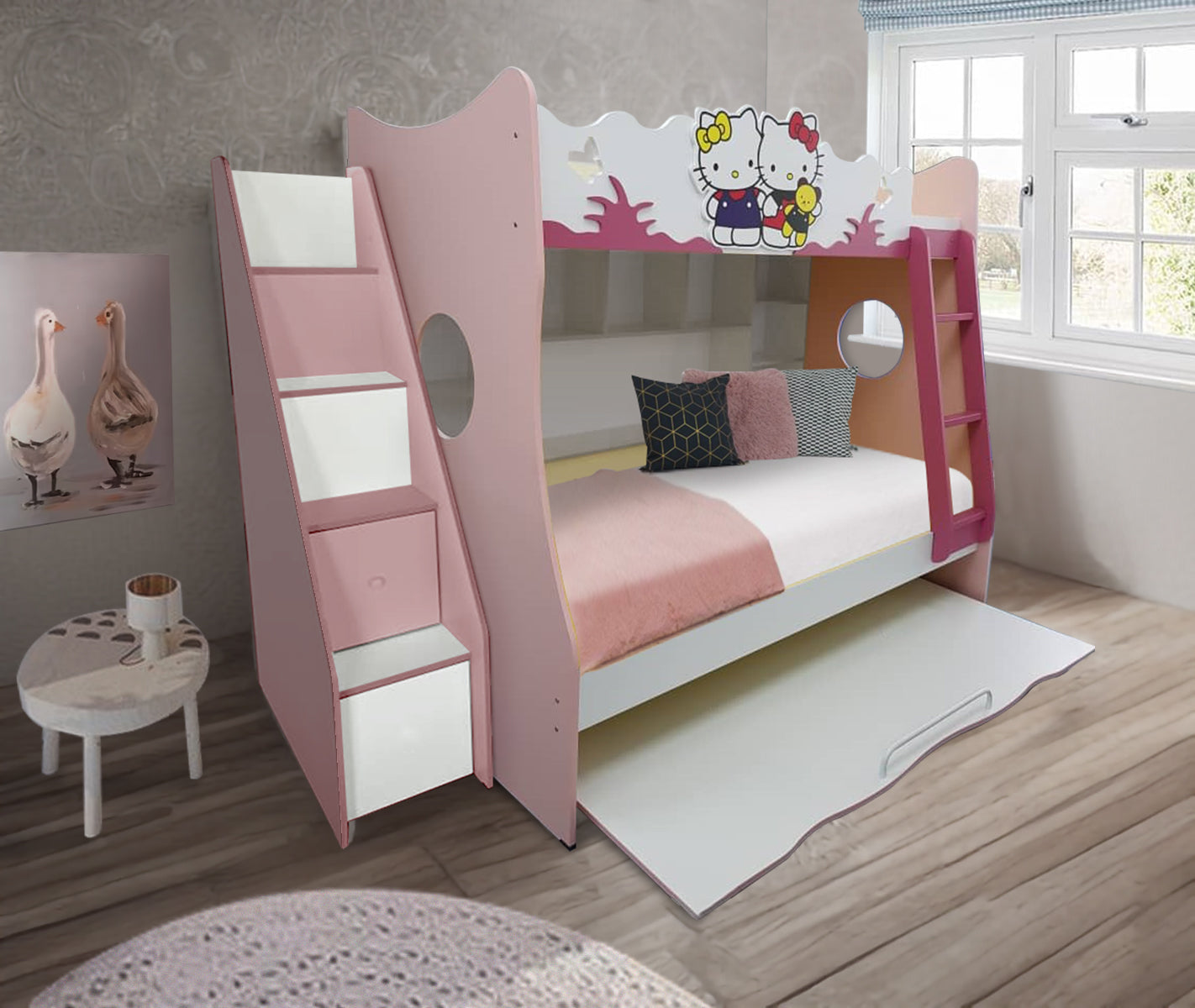 Ze Children Double Decker Bedframe | Hello Kitty/Sports Car | 131-01/02