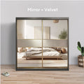 Brandon 8/6/5x8ft Wardrobe - Full Mirror + Velvet | B 140-37