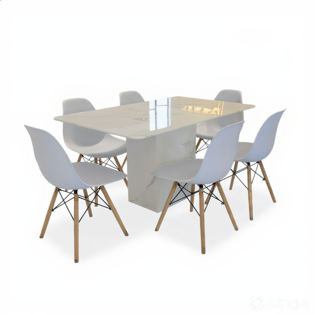 Linea 6s Marble Dining Set | B 96-16