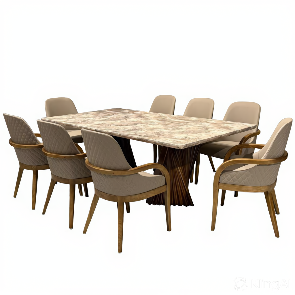 Rustic Wood + Marble Dining Set | 05-06