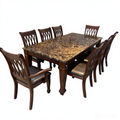 Bimba 8s Dark Brown Marble Dining Set | B9-08