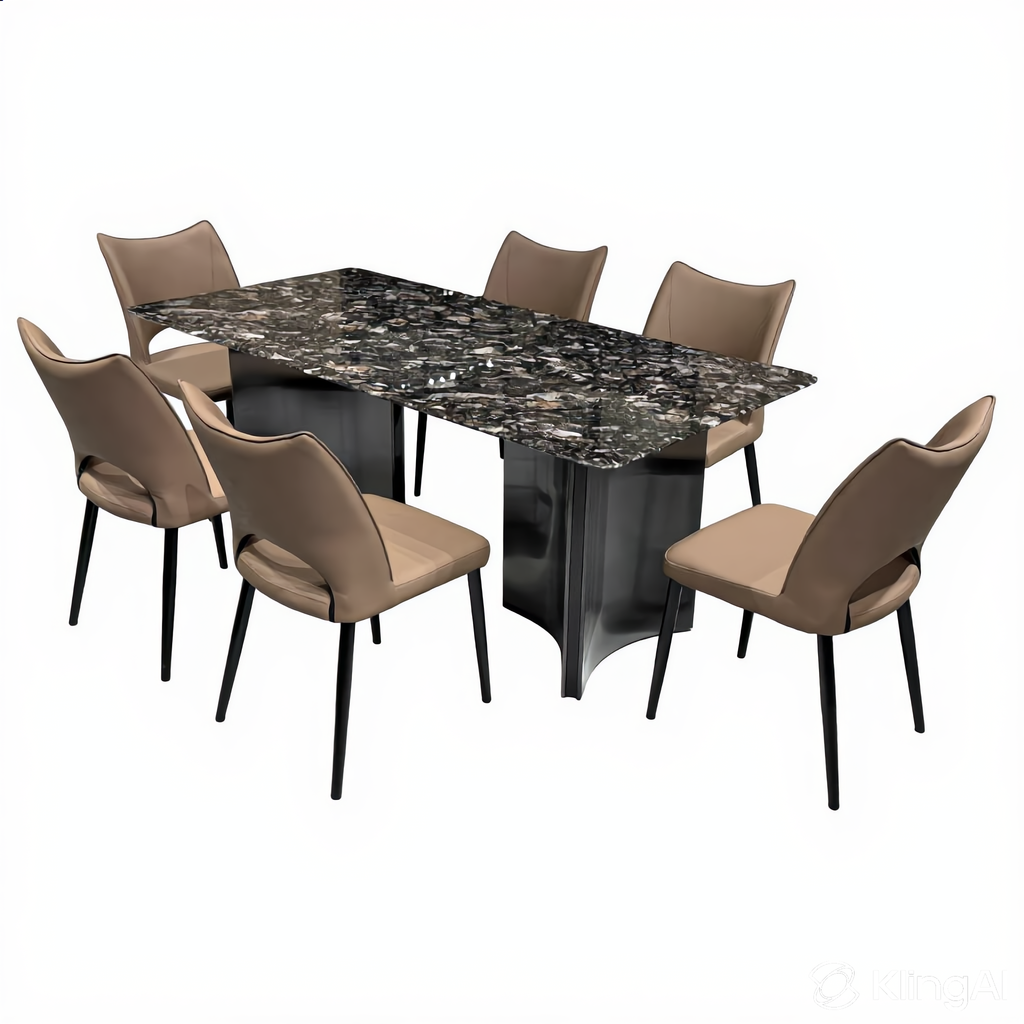 Luxea 6s Black Marble Dining Set | YB43
