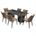 Luxea 6s Black Marble Dining Set | YB43