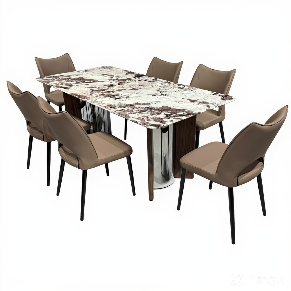 Luxea 6s White Marble Dining Set | YB72