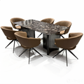 Axelia 6s Black Marble Top Dining Set | YB43 + TJ04-17