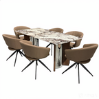 Axelia 6s White Marble Top Dining Set | YB72 + TJ04-17