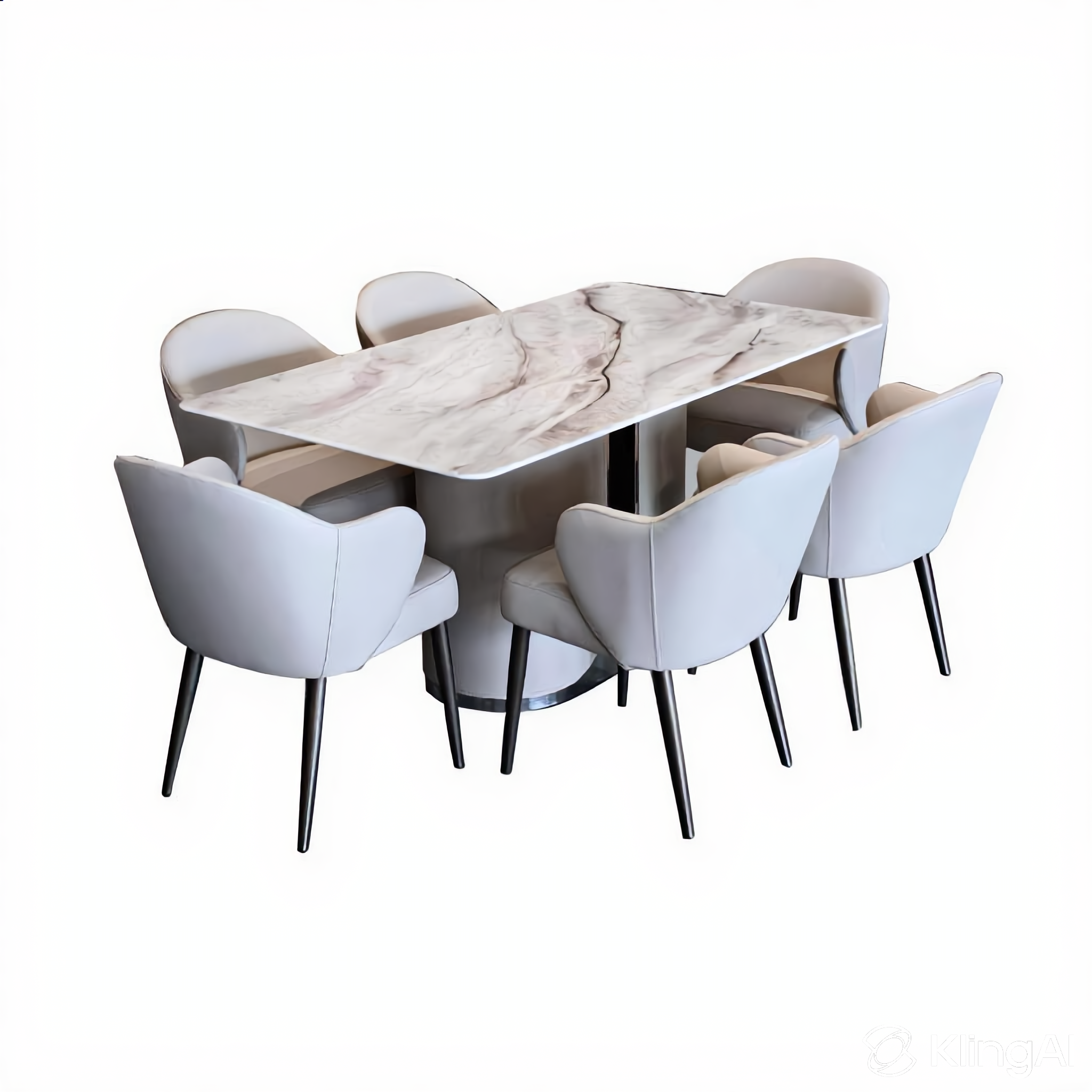 Austin 6s Marble Dining Set | TJ04-15 + TJ19-15