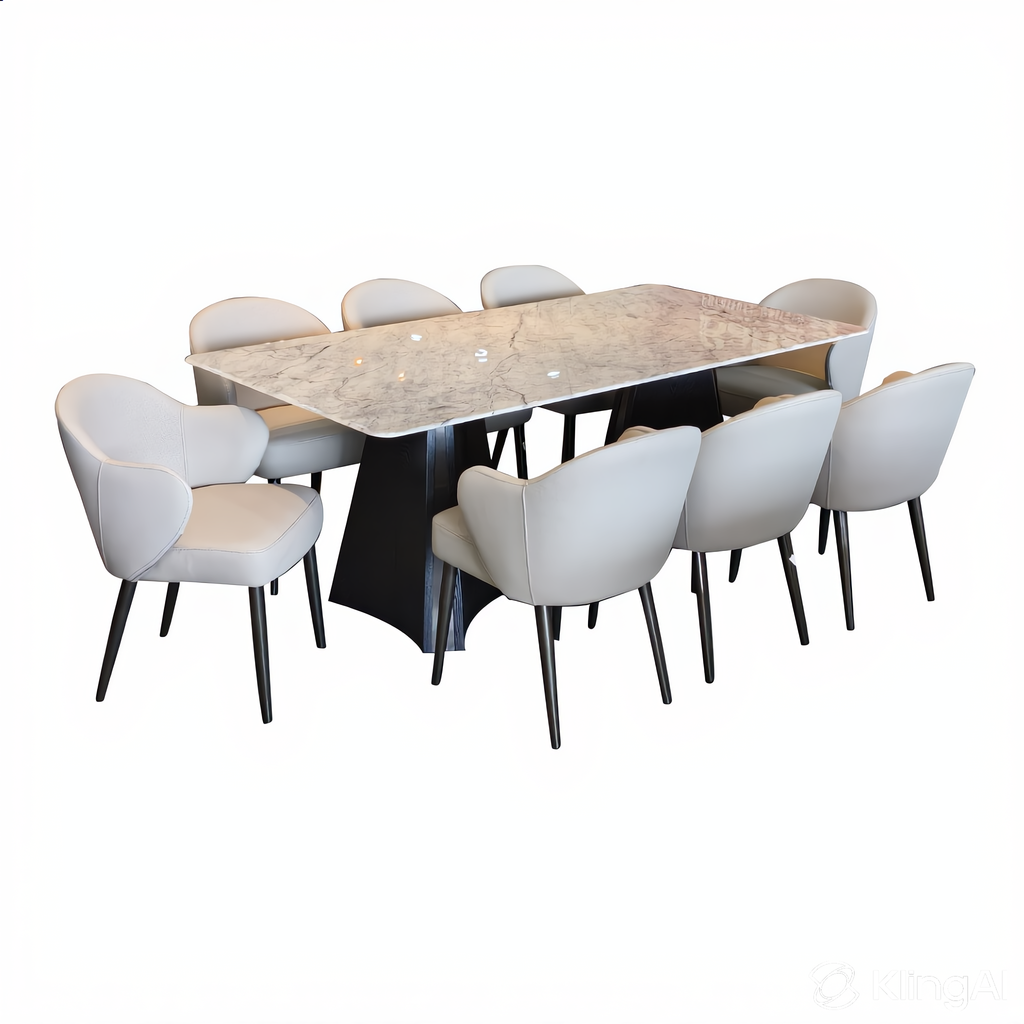 Austin 8s Marble Dining Set | TJ19-14DT + TJ19-15DC
